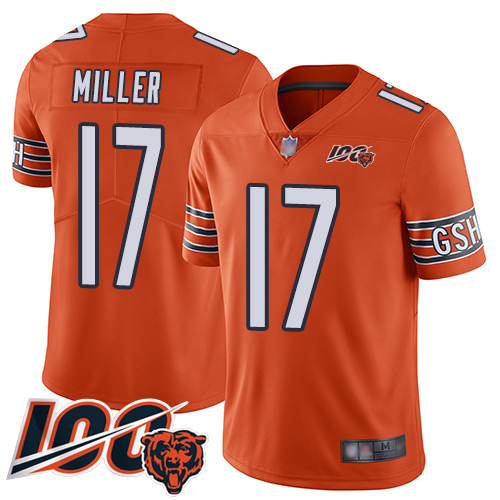 Chicago Bears Limited Orange Men Anthony Miller Alternate Jersey NFL Football #17 100th Season->youth nfl jersey->Youth Jersey